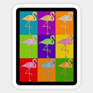 Flamingo Bird Popart Style Bright Colorful Original Art Bestseller Gift Sticker